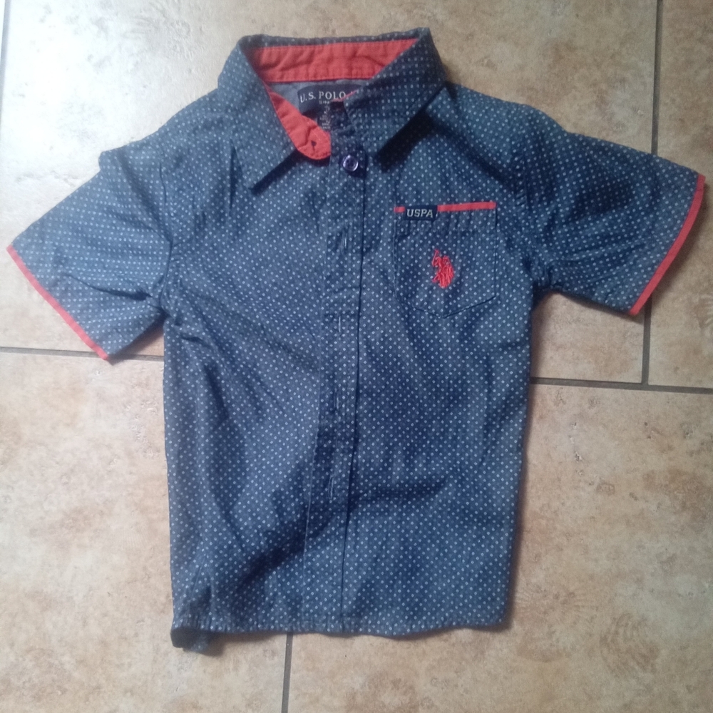 U.S. Polo Assn. Kids Navy and Red Button Down Shirt